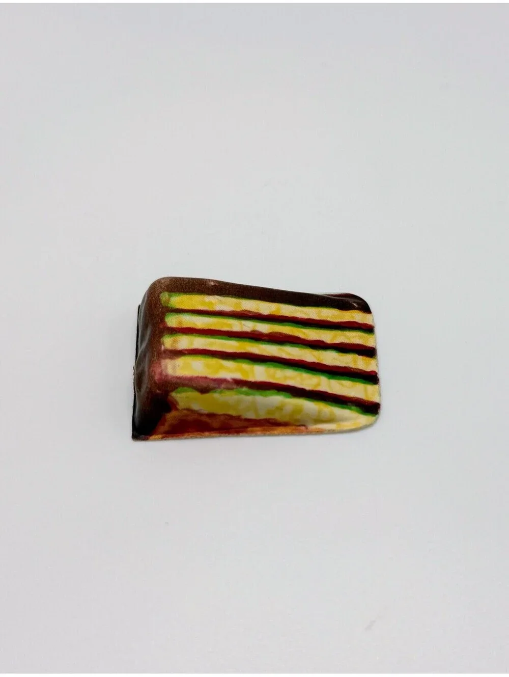 1:6 Scale Vintage Dollhouse Food Miniature Plastic Layer Cake Slice Chocolate